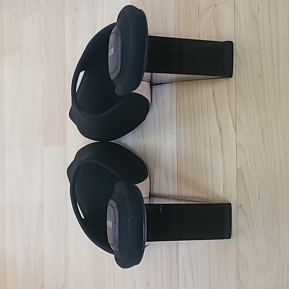 Good American Clear Wedge Sandals Size 5.5 Neoprene GA368N-X - Picture 5 of 8